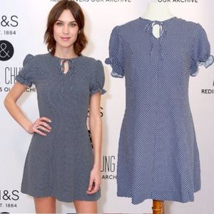 Alexa Chung for M&S Elsie Dress in Navy Blue Dot